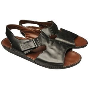 Naturalizer Womens Scout Sandals Flats Size 9.5W Slingback Leather Hook & Loop